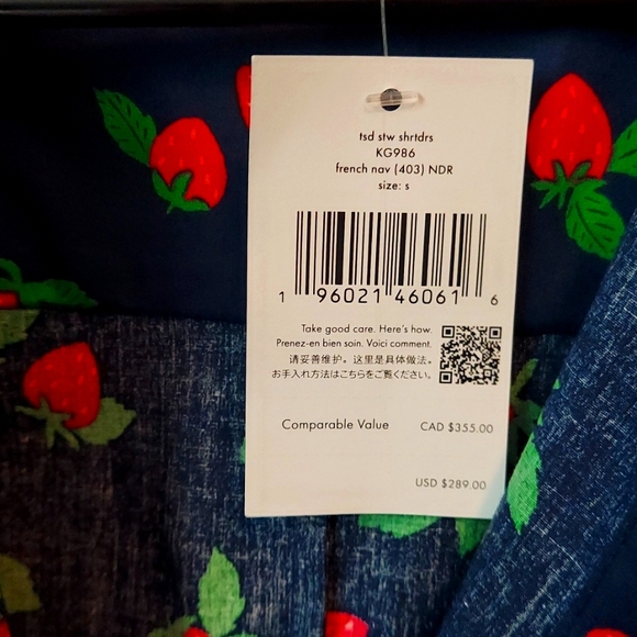 Kate Spade Tossed Strawberries Shirtdress - Picture 3 of 6